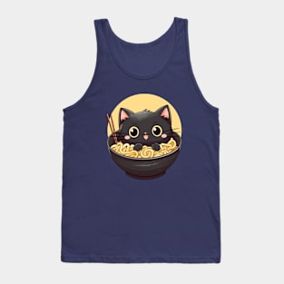 Ramen noodles and black cat Tank Top